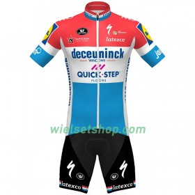 Fietskleding (Fietsshirt + Korte Koersbroek) 2020 Quick-Step Floors Luxemburgs kampioenschap N001